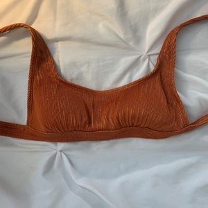bronze/shiny bikini top
